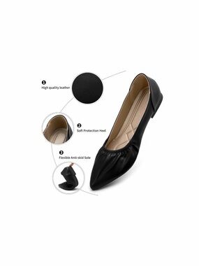 Women’s Black Pointed Ballet Flats - Classic Everyday Style
